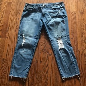 Distressed DL Boyfriend cropped jeans
